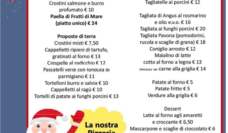 Paella, menù speciale, le nostre pizze